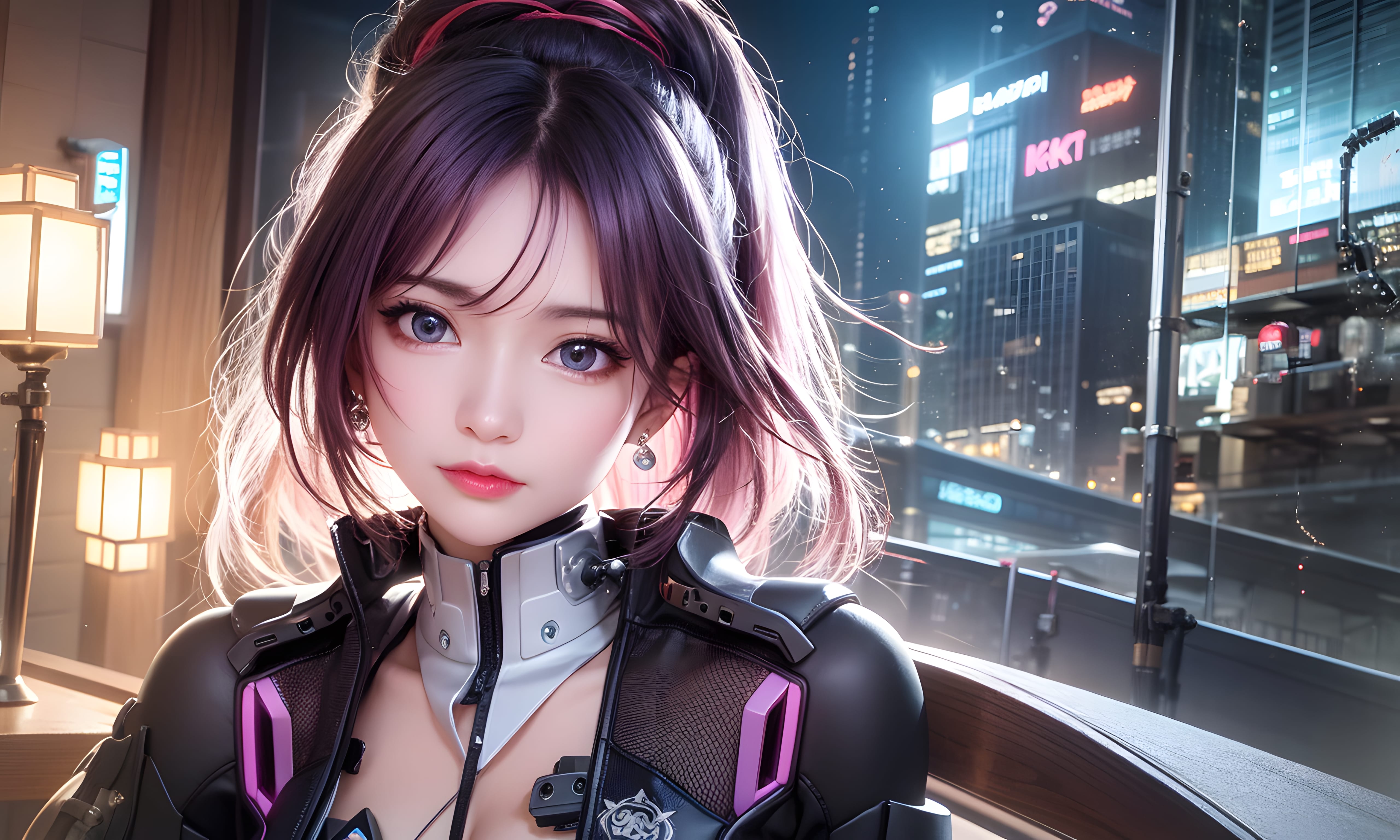 Mecha Girl 4k167p AI Mecha Girl Painting Wallpaper High quality Cyberpunk women (140)